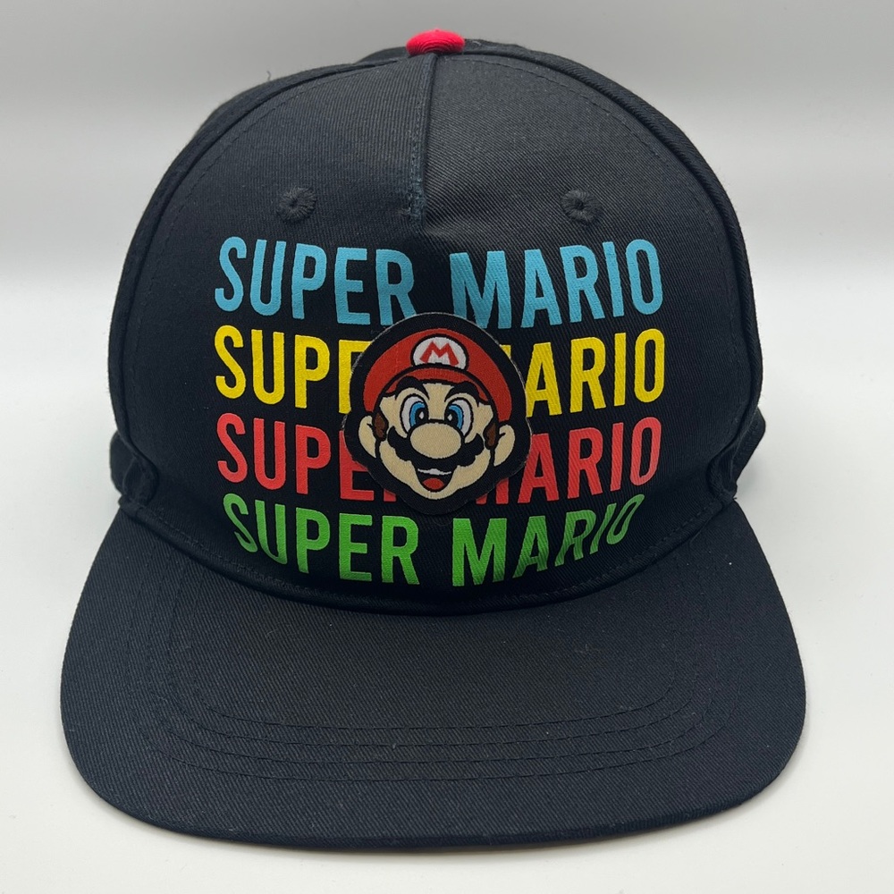 Super Mario Cap - Black with Multicolor Design